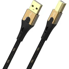 Oehlbach USB-A auf USB-B 1 m Schwarz/Gold