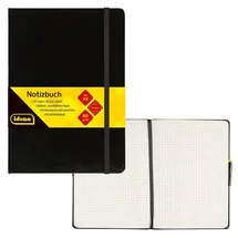 IDENA Notizbuch A5 kariert Schwarz