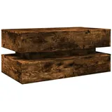 vidaXL Couchtisch mit LED-Leuchten Räuchereiche 90x50x40 cm