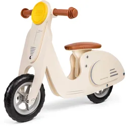 Laufroller aus Holz Kinder Rutscher Creme Laufrad Holzrad Holzroller