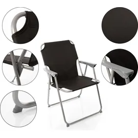 BigDean Campingstuhl Set Schwarz