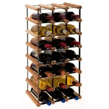 Proregal Modulares Weinregal Vinotega Mod Metal HxBxT 72,5 x 32,5 x 24,5 cm 3 x 7 Flaschen Massives Kiefernholz Braun Geölt