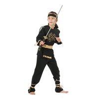 PARTY DISCOUNT NEU Kinder-Kostüm Ninja Dragon, inkl. Hose, Oberteil, Gürtel & Stirnband, Größe: 152