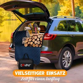Lovpet LovPet® 2in1 Hundedecke für Auto Rückbank & Kofferraum mit Seitenschutz und Sichtfenster Kofferraumschutz - Wasserabweisende Hunde Autoschondecke Universal Autodecke Rücksitz
