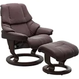 Stressless Stressless® »Reno«, (Set, Relaxsessel mit Hocker), mit Hocker, mit Classic Base, Größe S, M & L, Gestell Wenge