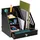 Relaxdays Schreibtisch-Organizer mit Stehsammler Schwarz