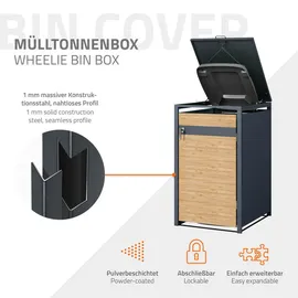 ML-Design Mülltonnenbox 68 x 80 x 116,3 cm grau