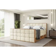 altdecor Boxspringbett mit Matratze Topper, Polsterbett mit Bettkasten, LOLLI2-Z KING - Beige