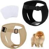 2er-Pack gepolsterte Haustierhosen mit 8 Ersatzpolstern, Windelhosen für Haustiere, verstellbare und warme Hundewindeln, Hygienehosen und auslaufsichere Hosen für Katzen und Hunde.