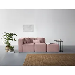3-Sitzer ANDAS "Sundstrup", rosa, B:233cm H:76,5cm T:93cm, 100% Polyester, Sofas, Modulserie, individuelle Zusammenstellung