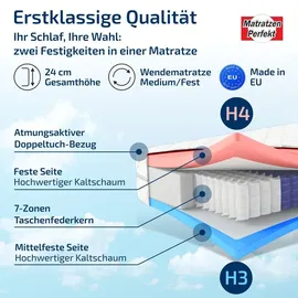 Matratzen Perfekt Berlin Plus 100 x 200 cm H3/H4