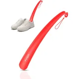 TYGA Schuhlöffel mit langem Griff, 43 cm lang, Kunststoff-Schuhlöffel für Männer und Frauen, mit Komfortgriff, lange Schuhlöffel, flexibel, extra lang, Schuhlöffel für ältere Menschen, rot, Pack of 1 - Pack of 1