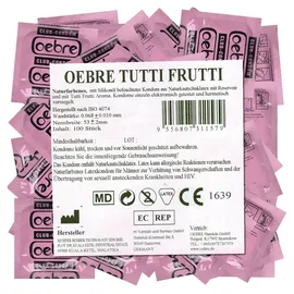 Oebre CLUB-Condom Tutti-Frutti 100 verstärkte Kondome (0,07 – 0,075 mm) und aromatisiert