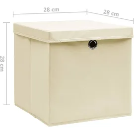 vidaXL Aufbewahrungsbox 28 x 28 x 28 cm 4-tlg. creme