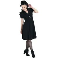 Hell Bunny A-Linien-Kleid Vera Lynn Retro Vintage Swingkleid Rockabilly schwarz S