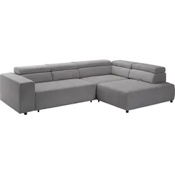 Ecksofa EXXPO - SOFA FASHION "VITTORIO", grau, B:308cm H:73cm T:203cm, Sofas, inkl. Kopfteil- und Sitztiefenverstellung, wahlweise mit Bettfunktion