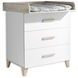 Stella Trading Mid.you Wickelkommode Weiß / Aurum Optik - Vielseitiger Wickeltisch mit viel Stauraum - 90 x 107 x 78 cm Babymöbel, Wickelkommoden Zubehör, Wickelkommoden