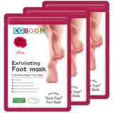 3er Pack Fußmaske Hornhaut und abgestorbene Haut entfernen Fußpeeling Maske Anti Aging Exfoliating Socken Fußschälmaske Hornhaut Socken Peeling Baby Feet für Frauen & Männer Rose