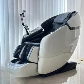 360Home Massagesessel 4D Kunstleder 155 x 116 x 76 cm Weiß mit Heizfunktion
