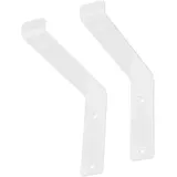 ML-Design 2 Stück Regalhalterung 20x4x14,5 cm Weiß Metall 8 Zoll L-Form
