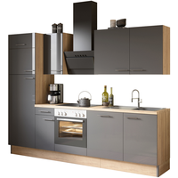OPTIFIT Küchenzeile Optikoncept Jonte 270 cm Anthrazit-Wildeiche Nachb.