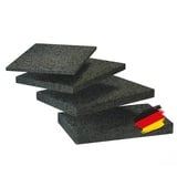 BAUHELD® Terrassenpads 90x60x 6mm [20 Stück] Hochwertige Bautenschutzmatte aus Gummi-Granulat [Made in Germany] Als Unterleg-Platten für Terrassenfliesen, WPC Terrassen-Dielen, Stelzlager, Balkon