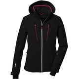 KILLTEC Damen Skijacke/Funktionsjacke mit abzippbarer Kapuze, Schneefang und Unterarmventilation KSW 41 WMN SKI JCKT, schwarz blau, 44,