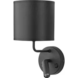 Licht-Erlebnisse Wandleuchte PASA Schwarz Metall Stoff 1x E27 LED 3W | LE48936