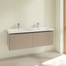 Villeroy & Boch Waschbeckenunterschrank 2 Auszüge 127,2 x 47,8 x 42,9 cm Taupe / Schwarz