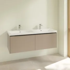 Villeroy & Boch Waschbeckenunterschrank 2 Auszüge 127,2 x 47,8 x 42,9 cm Taupe / Schwarz