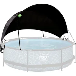 Poolverdeck EXIT "Sonnensegel", schwarz, B:300cm H:175cm T:300cm, Polyester, Verdecke, spendet Schatten beim Baden in der Sommerhitze