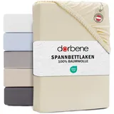 DarBene® Spannbettlaken 180x200cm Jersey Baumwolle, Bettlaken 180x200, Leintuch, Matratzenbezug Oeko-TEX zertifiziertes Spannbetttuch 180x200 cm, Spannleintuch 180x200, Bettbezug, Elfenbein