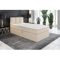 Mebloland Boxspringbett, Jugendbett NASI 80x200 (Rechts) mit Bettkästen, Bonell-Matratze