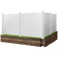 Vevor Lamellenzaun 127 x 127 cm Weiß PVC 4 St.