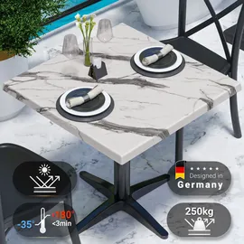 GGM Möbel Jamaika Tischplatte | Schwarz Marmor | Ø 70 cm | Topalit Tischplatte