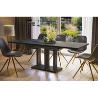 Endo-Möbel Esstisch Appia Special 130 - 210 cm bi colour erweiterbar ausziehbar Säulentisch Küchentisch (Beton Dunkel)