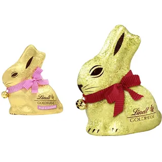 Lindt Schokolade GOLDHASE | 100 g GOLDHASE | Weiße Premium Schokolade & Schokolade GOLDHASE Glamour Edition Gold | 100 g GOLDHASE
