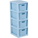 branq home essential Aufbewahrungsbox Regal mit 4 Körben  blau