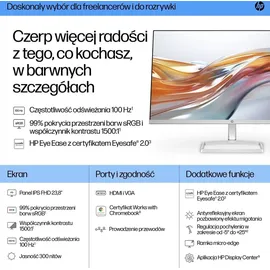 HP Series 5 524sw 23,8" Weiß-Silber