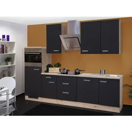 Flex-Well Küchenzeile Lara 280 cm Anthrazit-San Remo Eiche