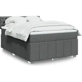 vidaXL Boxspringbett 140 x 200 cm Dunkelgrau