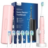 COULAX Sonic Elektrische Zahnbürste für Erwachsene und Kinder - Schallzahnbürste mit 40000VPM, USB C Schnellladung 3 Stunden Dauer 60 Tage, 5-Modi und 6 Bürstenköpfen, Timer