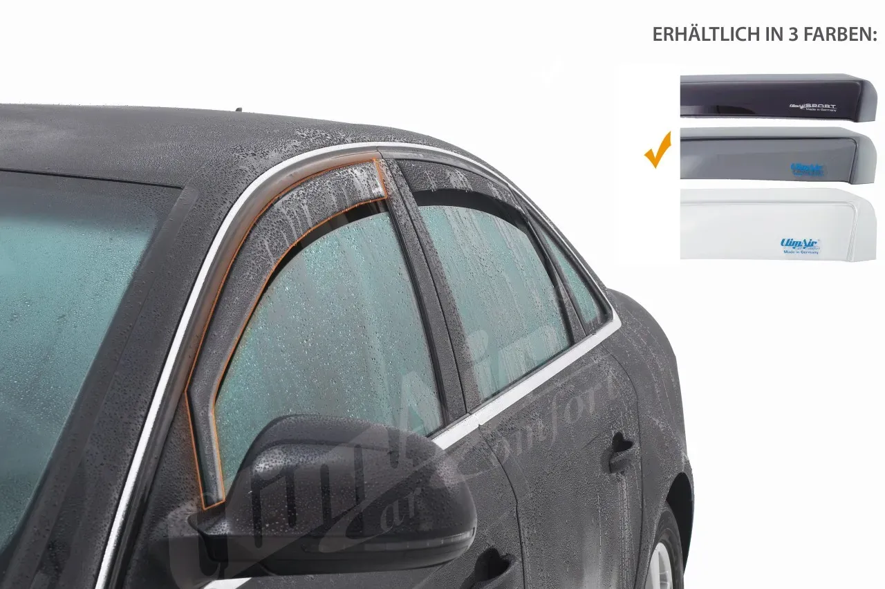 CLIMAIR KUNSTSTOFFE Windabweiser für PKW-Fensterschacht, schwarz - Steigert Komfort & Fahrfreude