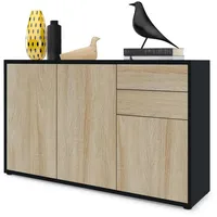 Vladon Kommode, Eiche San Remo, Holzwerkstoff, 117x74x36 cm, Wohnzimmer,