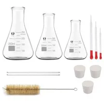 luxuskollektion Glas Erlenmeyerkolben Set 250ml 200ml 150ml mit Messzylinder