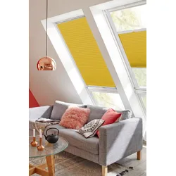 Dachfensterplissee SUNLINES "StartUp Style Honeycomb VD", gelb (senfgelb, weiß), B:97,4cm H:115,9cm, Obermaterial: 100% Polyester, Plissees, mit Führungsschienen