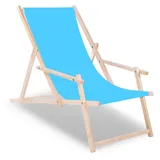 SPRINGOS Liegestuhl aus Buchenholz Sonnenliege Gartenliege mit Armlehnen Strandliege