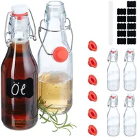 Relaxdays Bügelflaschen zum Befüllen, 6er Set, 250 ml Volumen,