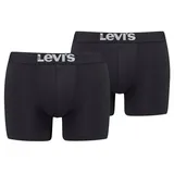 Levi's Levis Herren Solid Basic Boxershorts 2 er Pack - 905001 schwarz L