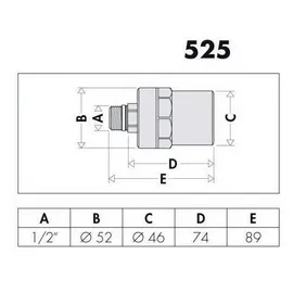 CALEFFI Wasserschlagdämpfer 525 Überwurfmutter